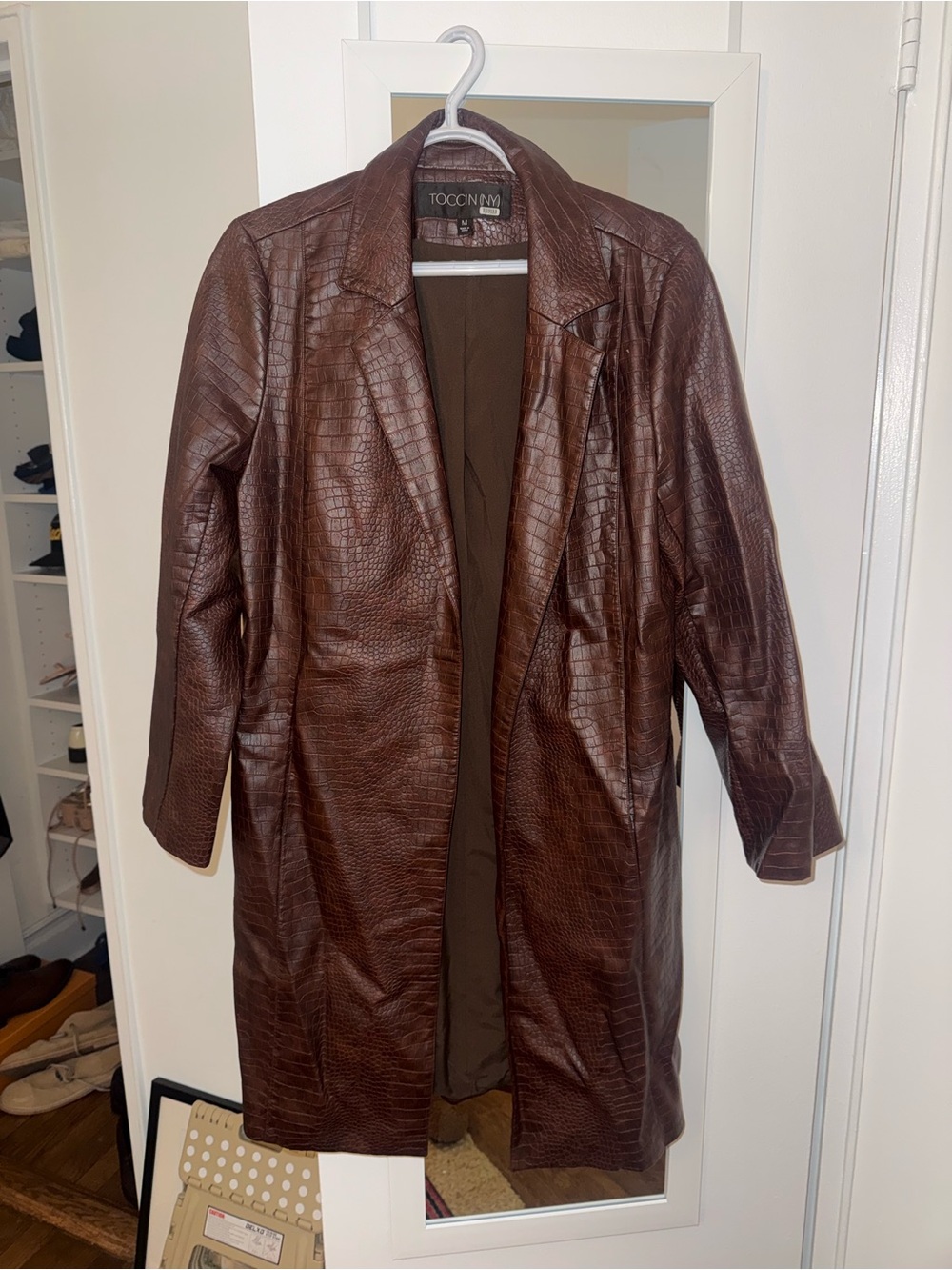 Brown Faux Leather Coat